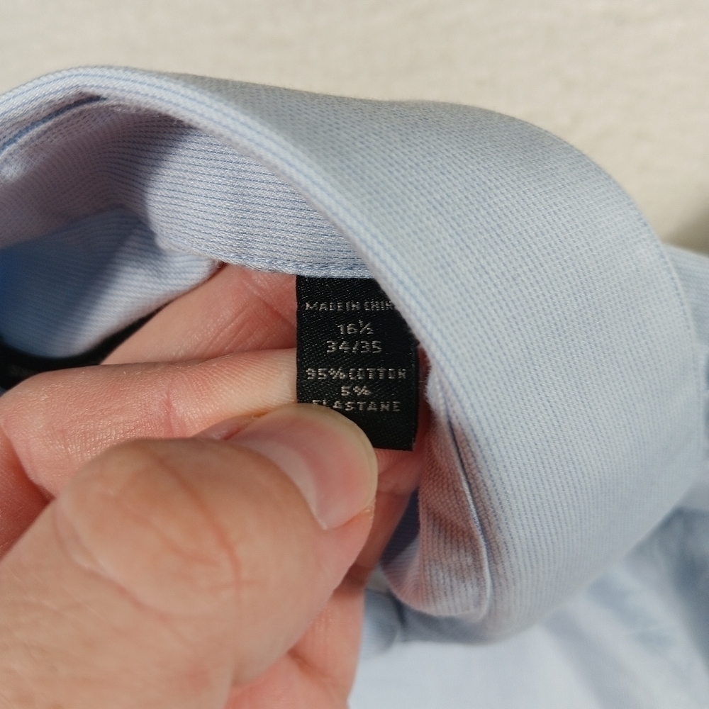 John Varvatos Shirt Mens 16.5 34/35 Blue Long Sleeve Button Up Office Buisness - Picture 3 of 13
